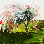 Pink Willow, Oil on prepared card, 10.5 x 14.5cm, 2011