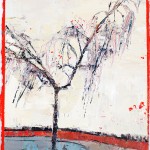 Sunny Little Bare Birch, Oil on prepared card, 16.5 x 14.5cm, 2011