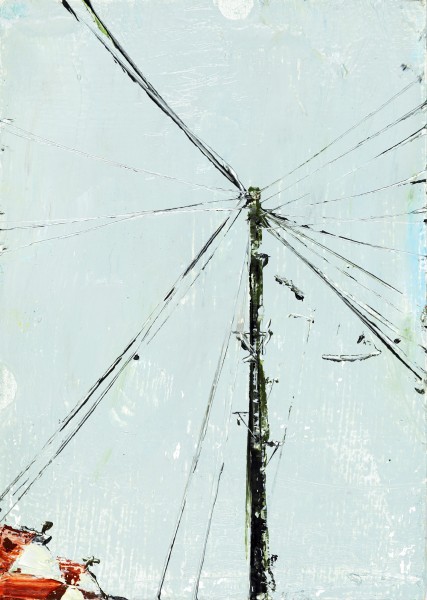 Tall Telegraph, 14.5 x 10.5cm, Oil on prepared card, 2011