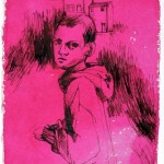 Untitled - Pink Profile, 21 x 15 cm, ink on paper, 2008