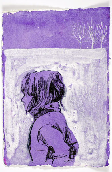 Untitled - Purple Fleece, 21 x 15 cm, ink and gouache on paper, 2008