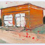 Twin Garage, 10.5 x 14.5 cm, Oil on prepared card, 2012