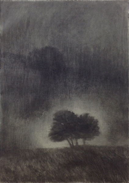 Sweet Night, 84 x 60 cm, Charcoal on Paper, 2015